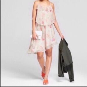 A New Day Blush Floral Asymmetrical Dress